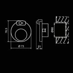 Zamel Светильник MUNA Белый/Холод.бел. в монт.коробку, 230V AC с датчиком движения  (02-222-51)